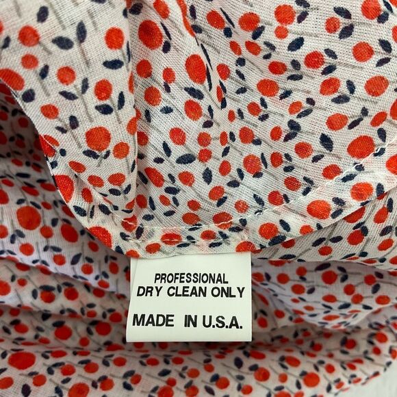 New Katharine Kidd Lilya White Orange Tulip Print Ruffle Front Slit Midi Skirt 4 - Picture 13 of 13